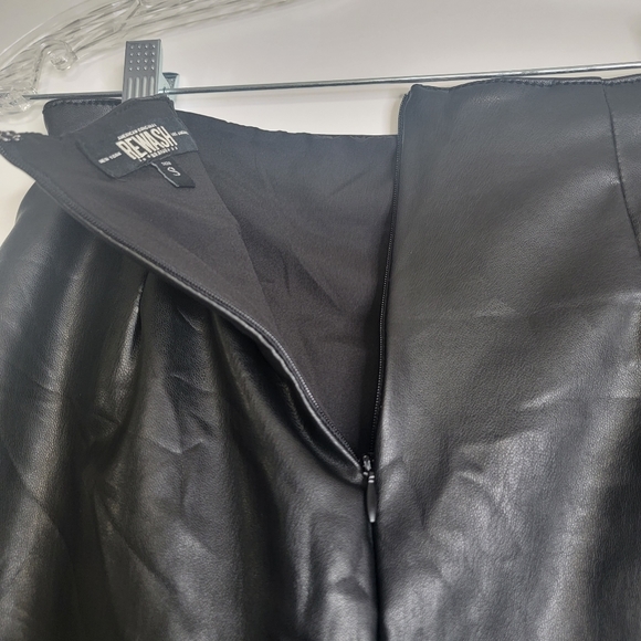 Rewash Women's Vegan Leather Wrap Skirt Black - Picture 7 of 11